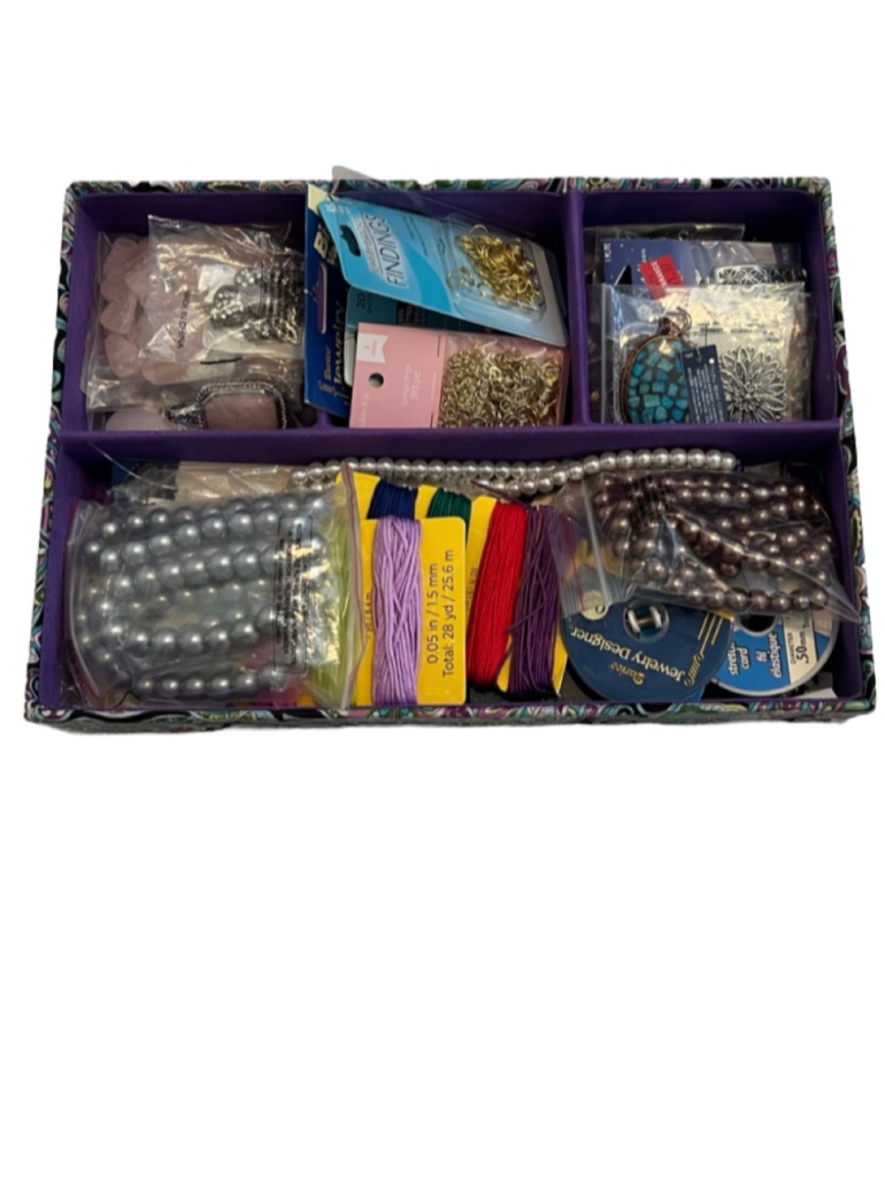 Tray of Jewelry Findings and Beads